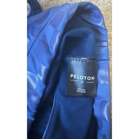 Peloton Racerback Sports Bra Womens Medium M Blue Show Up Foil - Picture 3 of 3